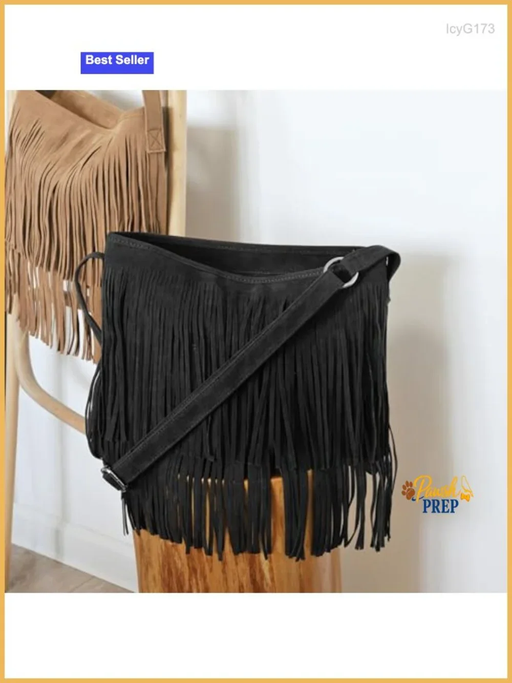 Faux Suede Leather Hobo Crossbody Bag Tassel Shoulder Purse